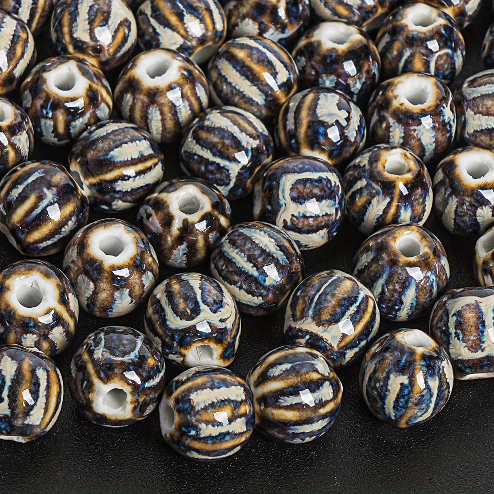 Brown Ceramic Beads, 10/20/30pcs Set for DIY Jewellery